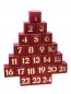 Preview: Adventskalender d'rot Karton mit goldenen Zahlen für 24 Trüffel/Pralinen von ca. 3,5cm, Tannenform